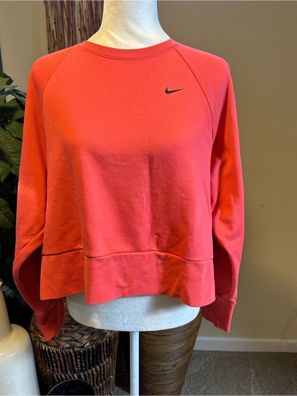 Nike Women's Coral Pink Crew Sweatshirt with Swoosh
